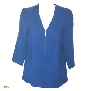 Express Royal Blue half zipper blouse